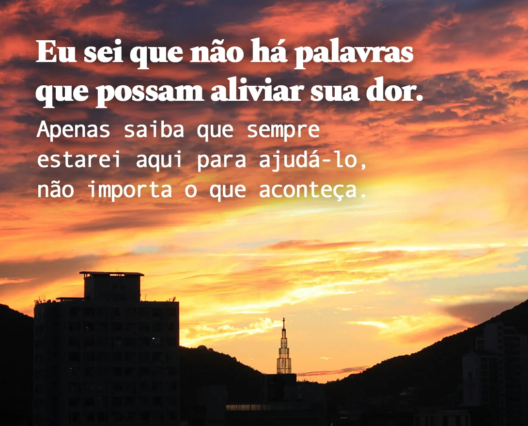 Eu sei que não há palavras