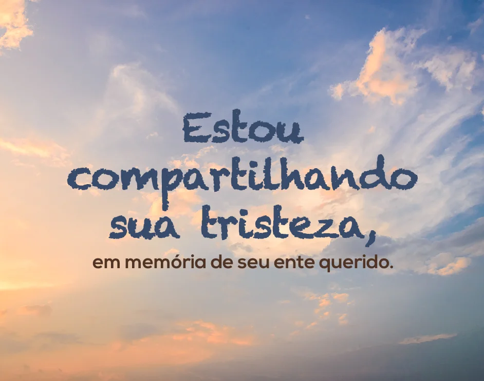 Estou compartilhando sua tristeza