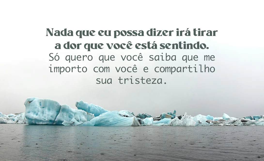 Nada que eu possa dizer irá tirar a dor que você está sentindo