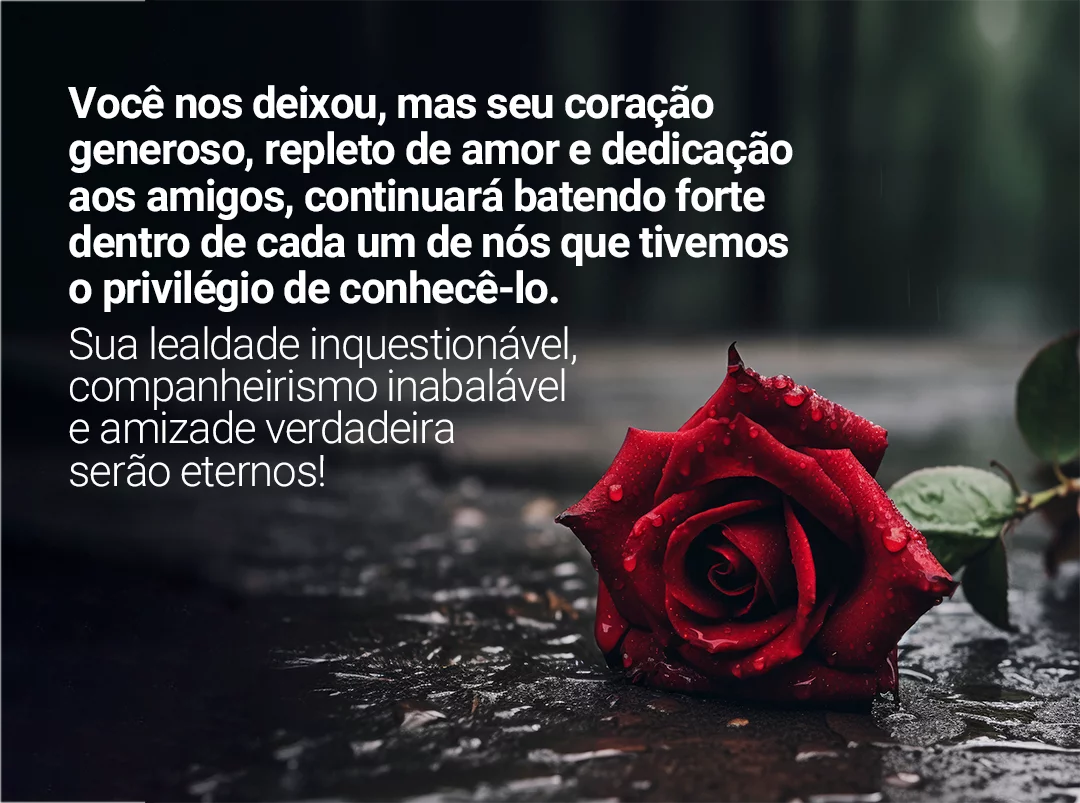 Você nos deixou, mas seu coração generoso, repleto de amor