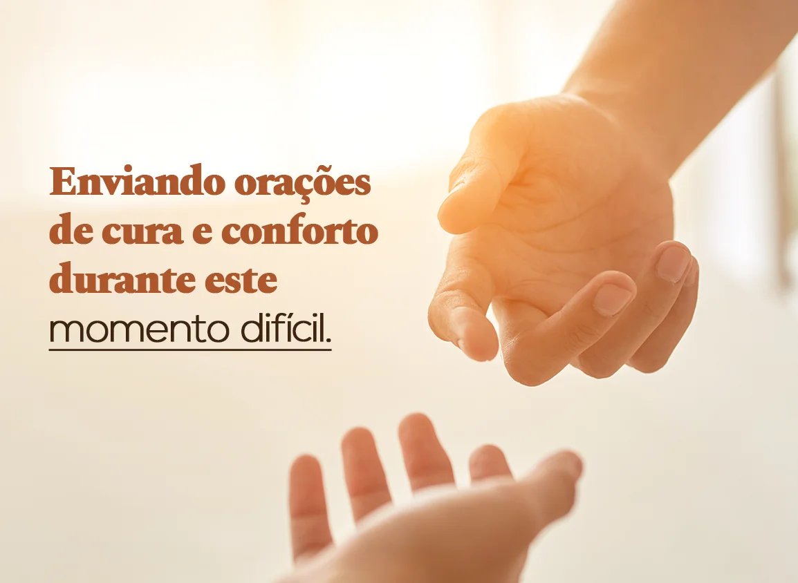 Enviando orações de cura e conforto