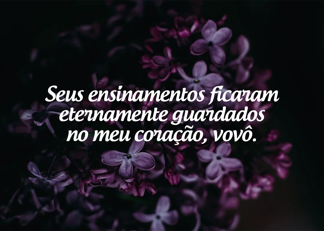 Seus ensinamentos ficaram eternamente guardados no meu coração, vovô