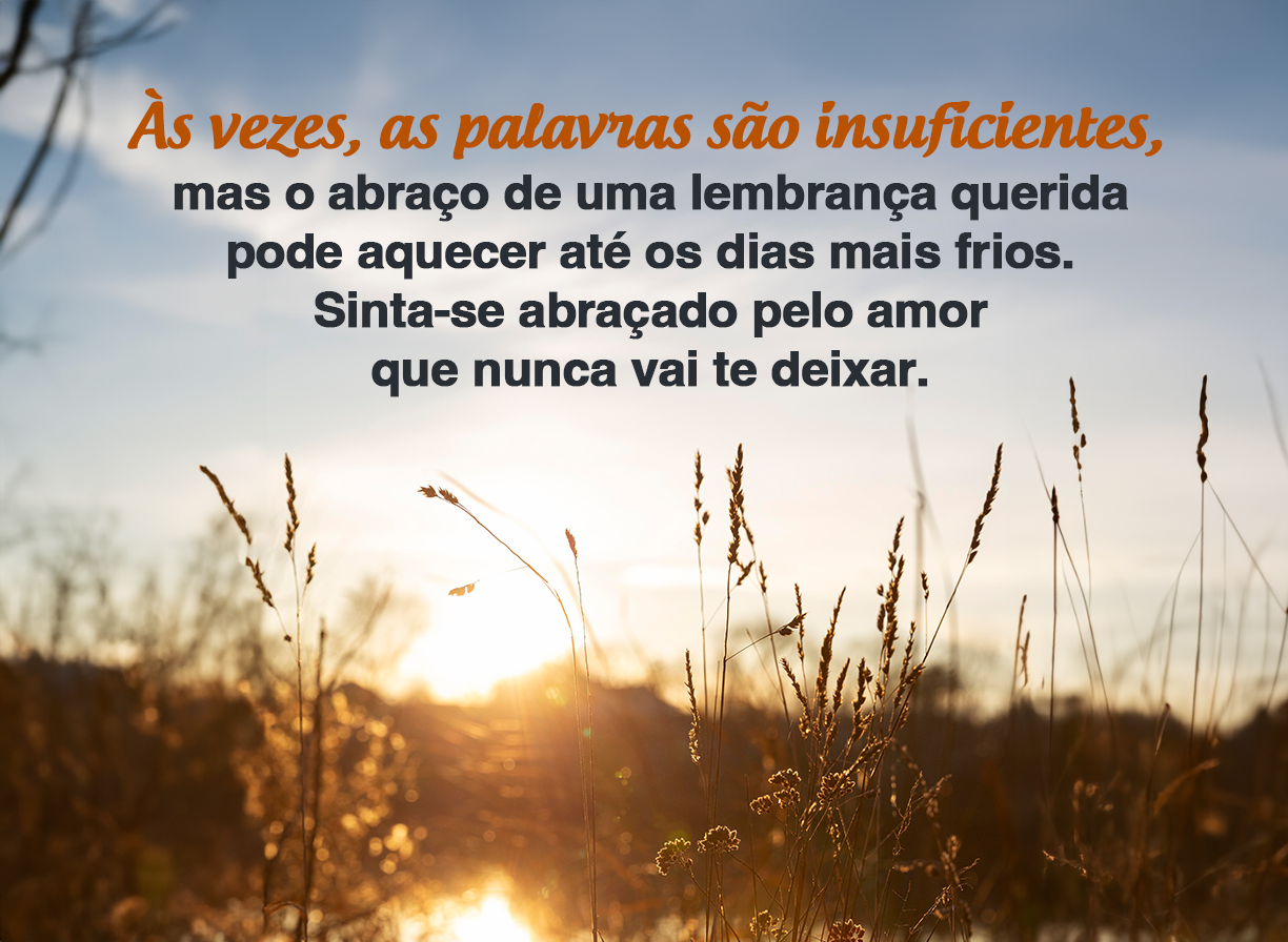 Às vezes, as palavras são insuficientes, mas o abraço de uma lembrança querida pode aquecer até os dias mais frios