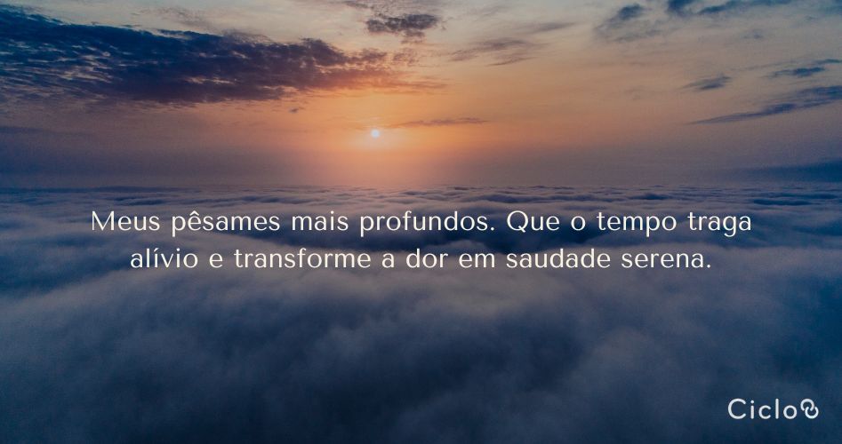 Meus pêsames mais profundos. Que o tempo traga alívio e transforme a dor em saudade serena.