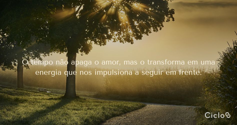 O tempo não apaga o amor, mas o transforma em uma energia que nos impulsiona a seguir em frente.